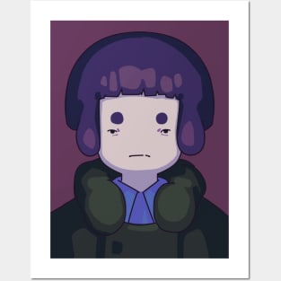 Purple hair girl Posters and Art